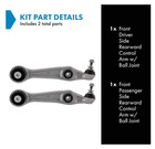 Trq Front Lower Control Arm With Ball Joint Set Compatible With 2012-2021 Tesla
