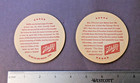 Schlitz Beer Coaster Pair  Schlitz Brewing Co   Milwaukee- Mrs  O leary s Cow