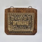 Vtg  letters  Art Nouveau Brass Copper   Wood Hanging Wall Paper Mail Holder 