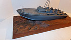Vintage 1940 s Pt Torpedo Boat On Wave Wwii Wooden Wood Folk Art Model Ship