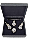Womens Waterdrop Jewelry Set Bridal Necklace Earrings Ring Boxed Gift