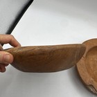Vtg  Natural Edge Burl  Wood Bowl Hardwood Set Of 2