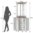 68 9in Tall Corner Bar Cabinet Wine Bar Led Light Mirror For Dining Living