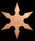 5 Gram 999 Copper Ninja Throwing Star American Flag Design In Capsule