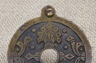 Old Keyhole Escutcheon Back Plate Skeleton Key Brass Odd Round Necklace Charm