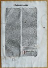 Original Rubricated Incunable Leaf J  Guallensis Summa Strasbourg  j  - 1489