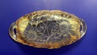 Indiana Glass Iridescent Amber Lily Pons Sunflower Marigold Vintage