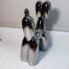 Metallic Balloon Dog Figurine Sculpture Silver Chrome 10 Inches
