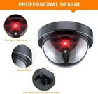 2 Pack Dummy Camera Fake Security Cctv Dome Camera With Flashing Red Led Light