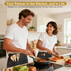 2-pack Black Server Aprons With 3 Pockets  Adjustable Water-resistant Waist Half