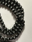 Vintage Islamic Black Coral Silver Inlay 99 Prayer Beads Necklace