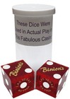 Genuine Binion s Las Vegas Casino Craps Dice Pair Dark Red Polished