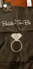 Bride To Be Black Embroidered Tote Bag    Silver Accents 