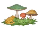 Vintage 70s Dart Industries Mushrooms   Toad Plastic Wall Hanging Yellow Orange 
