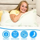 Elif Bamboo Pillows Adjustable Shredded Memory Foam Bed Pillows King Or Queen