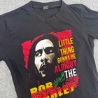 King Bob Marley Graphic T-shirt Mens Medium Black Every Little Thing Alright Euc