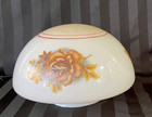 Vintage Milk Glass Floral Brown Rose Pattern Ceiling Light Shade