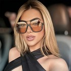 Retro Pilot Metal Sunglasses Fashion Korean Style Women Square Shades Glasses
