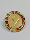 South America Travel Souvenir Lapel Pin Circle Of Country Flags