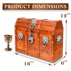 Handmade Pirate Treasure Chest With Lock And Keys - 16 X 12 Inch Vintage Wood   