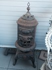 Antique Western Oak Cast Iron Coal   Wood Burning Stove