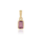 14k Solid Gold Octagon Cut Pink Sapphire Chunky Charm Pendant- Birthstone Gifts