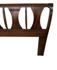 Mid-century Modern Rosewood Full Headboard  Brown Wood Slatted W  Carvings