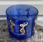 Hazel Atlas Sportsmen Series 1930   s Gold Dancing Sailors Cobalt Blue Ice Bucket