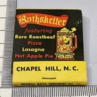 Vintage Matchbook Cover  Rathskeller Restaurant Chapel Hill  Nc Gmg  Unstruck