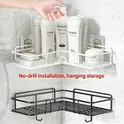 Kitchen Bathroom Shower Triangular Corner Caddy Rack Wall Shelf Organizer Holder