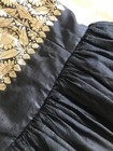 Vintage 70s Black Silk And Gold Thread Maxi Dress  Vintage Pure Silk Dress