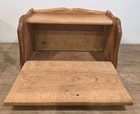 Vintage Bread Box Wood Drop Front 16 x9 x8 25  Farmhouse Country Rustic W Shelf