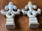 Cast Iron Salvage Architectural Farm Finial 4 5  X 3  Fleur De Lis Vtg Rustic