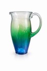Plastic Blue Green Gradient Pitcher With Handle  Glossy Modern Finish 52 Oz 