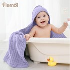 2 Pcs Muslin Cotton Hooded Baby Bath Towel 32x32 Inch Soft Absorbent Newborn