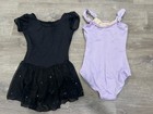 2 Capezio Girls Leotard Lavender Black Ballet Dance Size Intermediate