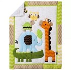 New 3 Pc Set Crib Baby Jungle Animals Set Comforter Fitted Sheet   Dust Ruffle