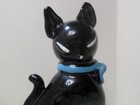 Black Cat  with Blue Bow Bank Vtg