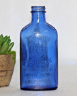 Vintage Milk Of Magnesia Blue Glass Bottle Hand Crafted Old Original  Usa