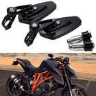 7 8  22mm Motorcycle Rear View Black Handle Bar End Side Rearview Mirrors Pair