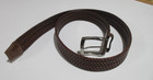 Sz 38 Torino Mens Italian Woven Leather Belt Brown Silver Buckle Usa Excellent