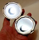 Vintage Silver Tone Compact Hand Mirror Swirly Abstract Design
