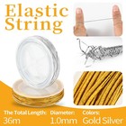 2 Rolls Metallic Elastic Cords String Gold Silver And 