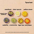 7pcs Natural Chakra Stones Set Engraved Symbol Round Crystal Reiki Healing Stone