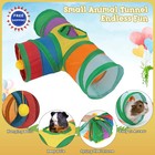 Guinea Pig Tunnel 3 Way Collapsible Small Pet Tunnels Tubes Interactive Ball