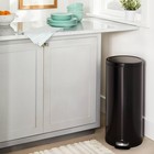 30l Round Step Trash Can Black - Brightroom