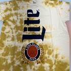 Miller Lite Beer Men   s Large Cotton Tie Dye T-shirt