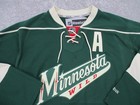 Minnesota Wild Jersey Mens Xl Green Cream Nhl Hockey Parise 11 Reebok Stitched