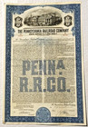 Vintage 1945 Prr Railroad Bond Certificate      Penn Station Vignette  Coupons