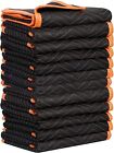 12 Pack Heavy Duty Padded Moving Blanket 72  X 40  Packing Blankets Orange black